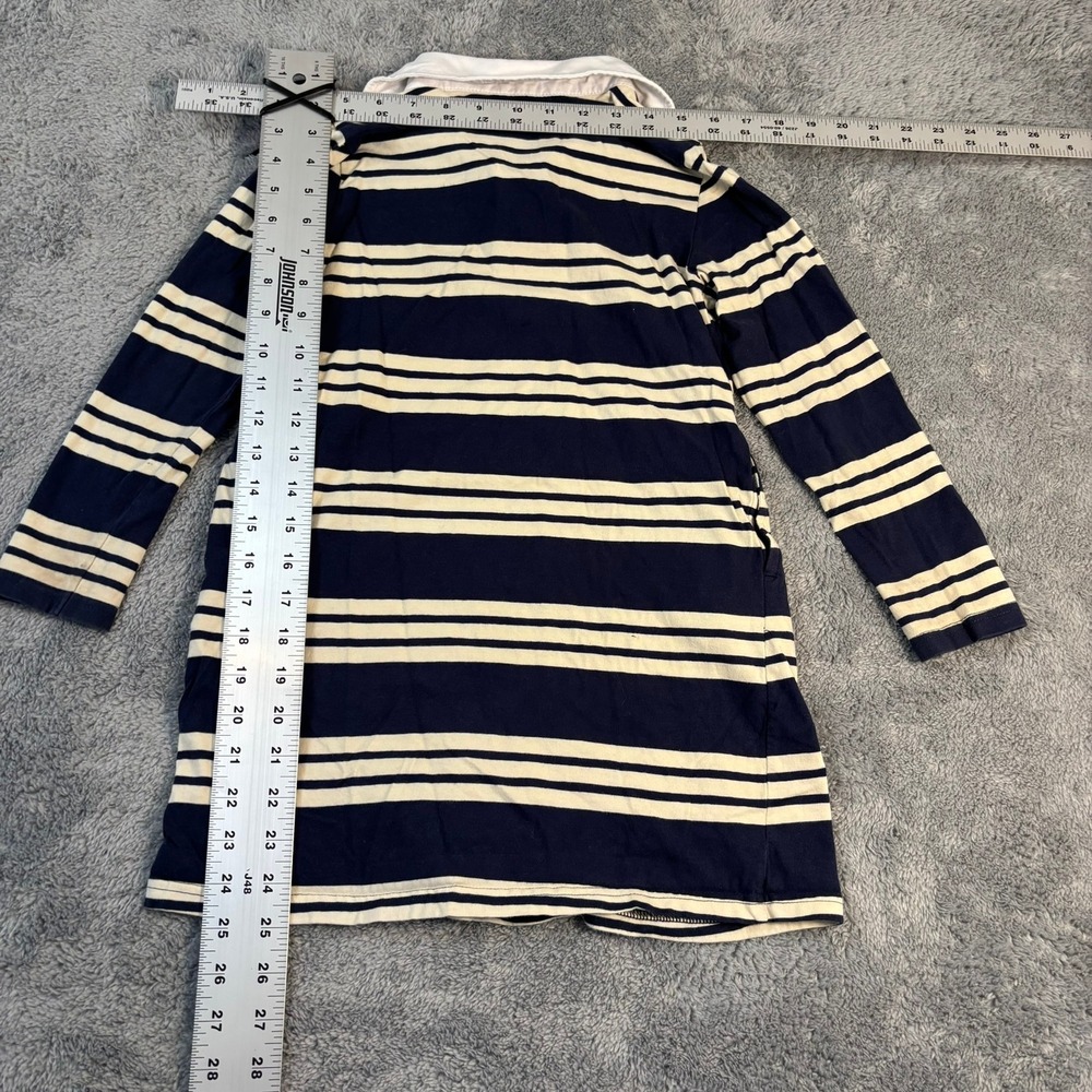 Gap Kids Girls Navy Blue White Striped Long Sleeve Rugby Polo Dress Size S 6/6X - Picture 5 of 5